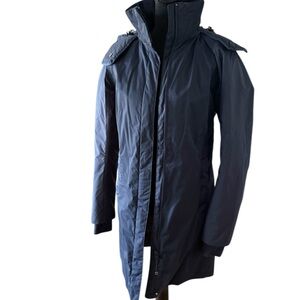 Lululemon Athletica Navy Blue Polar Parka Hooded Quilted Warm Long Jacket small